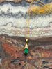 14k Emerald and Diamond Pendant w/ 18 chain