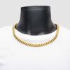 10mm 18Kt Gold 22" IP Miami Cuban Chain Necklace with CNC Precision Set CZ Double Tab Box Clasp
