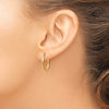 14K Yellow Gold 2x20mm Hoop Earrings