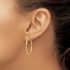 14K Yellow Gold 2x30mm Hoop Earrings