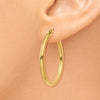 14k Yellow Gold 2.5mm Lightweight Tube Hoop Earrings
