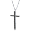 Sterling Silver Black and Clear CZ Reversible Cross Necklace