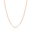 Sterling Silver Diamond-Cut Rolo Chain - Rose Gold Plated 16 Length + 2 Extender