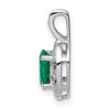 Sterling Silver Rhodium-plated Diam. and Created Emerald Pendant w/ 18 chain + extender