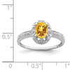 Oval Citrine Ring With Diamond