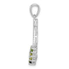 Sterling Silver Rhodium-plated Chrome Diopside and Peridot Pendant w/ 18 chain + extender