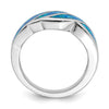 Created Blue Opal Inlay Ring