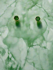 Yellow Gold-filled 5mm Chrome Diopside Stud Earrings