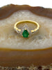 14kt Pear-cut Emerald and Diamond Halo Ring
