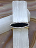 14kt Black Onyx Ring with Diamond Halo