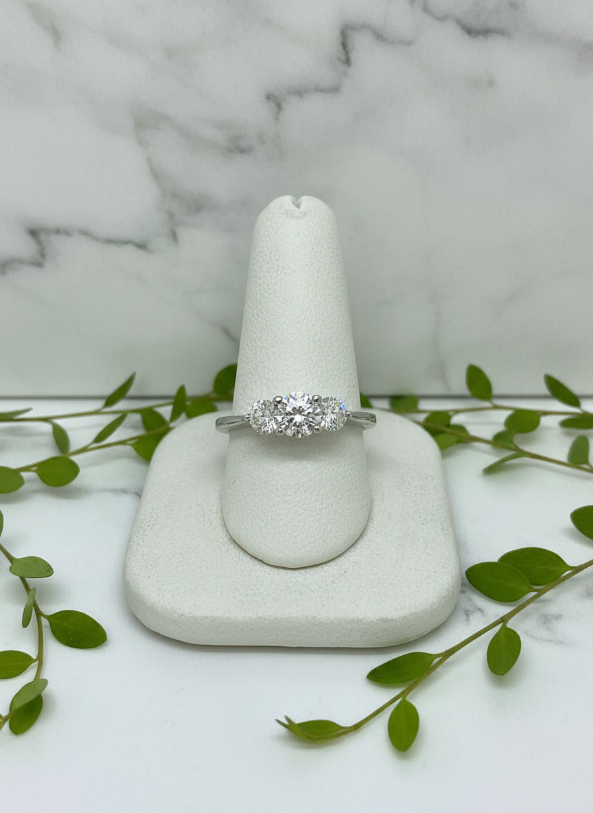 3-stone lab-grown diamond ring in white gold