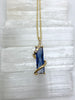 14kt Lab-grown Sapphire and Diamond Accent Necklace