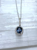 14kt Oval Blue Sapphire and Diamond Accent Pendant