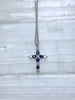 14kt Sapphire and Diamond Cross Necklace