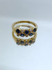 14kt Blue Sapphire and Diamond Bubble Ring