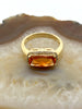 14kt Lab-grown Padparadscha with Diamond Accents