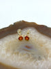 14kt Round Lab-grown Padparadscha Earrings