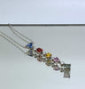 14kt Rainbow Sapphire Drop Pendant