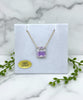 yellow gold station necklace with bi-colored quartz pendant
