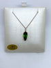 two-toned gold necklace with green pear-cut tourmaline and diamond accents