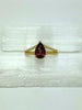 14kt Pear Garnet & Diamond accent Princess Ring