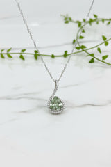 14kt Prasolite and Diamond Pendant