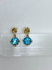 14kt Swiss Blue Topaz and Diamond Accent Earrings