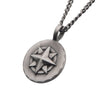 Gun Metal IP Engravable Compass Medallion Pendant with 22" Chain