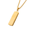 18Kt Gold IP Engravable Drop Pendant with 22" Round Box Chain