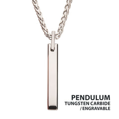 Tungsten Carbide Monolith Engravable Pendant with 24