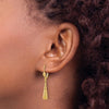 10K Yellow Gold Textured Leverback Dangle Earrings