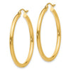 10K Polished 2.5mm Tube Hoop Earrings