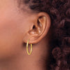 14K Yellow Gold 2x25mm Hoop Earrings
