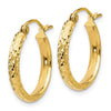 14k Yellow Gold 2.8x18mm Hollow Hoop Earrings