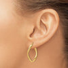 14K Yellow Gold Oval Twisted Hoop Earrings