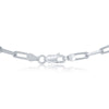 Sterling Silver 3.2mm Paper Clip Chain - Rhodium Plated 18 Length