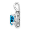 Sterling Silver Rhodium-plated Diam. and Blue Topaz Pendant w/ 18 chain + extender