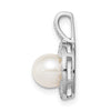 Sterling Silver Rhodium-plated Diam. and FW Cultured Pearl Pendant w/ 18 chain + extender