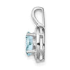 Sterling Silver Rhodium-plated Diam. and Aquamarine Pendant w/ 18 chain + extender