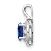 Sterling Silver Rhodium-plated Diam. and Created Sapphire Pendant w/ 18 chain + extender