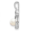 Sterling Silver Rhodium-plated FW Cultured Pearl and Diam. Pendant w/ 18 chain + extender