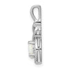 Sterling Silver Rhodium-plated Created Opal and Diamond Pendant w/ 18 chain + extender