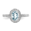 Aquamarine And Diamond Ring