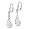 Sterling Silver RH-plated Polished Fancy Dangle Leverback Earrings