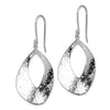 Sterling Silver Rhodium-plated Polished Textured Dangle Earrings