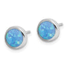 Sterling Silver Rhodium-plated Synthetic Opal Polished Post Earrings
