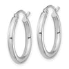 Sterling Silver Rhodium-plated 2.5mm Round Hoop Earrings 20 mm