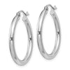 Sterling Silver Rhodium-plated 2.5mm Round Hoop Earrings 25mm