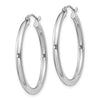 Sterling Silver Rhodium-plated 2.5mm Round Hoop Earrings 29mm