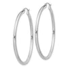 Sterling Silver Rhodium-plated 2.5mm Round Hoop Earrings 44mm